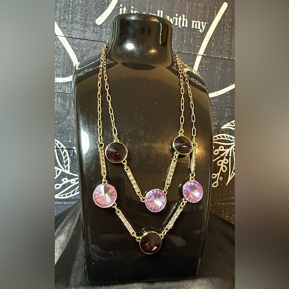 Laundry By Shelli Segal Purple Gem Necklace - Picture 1 of 7